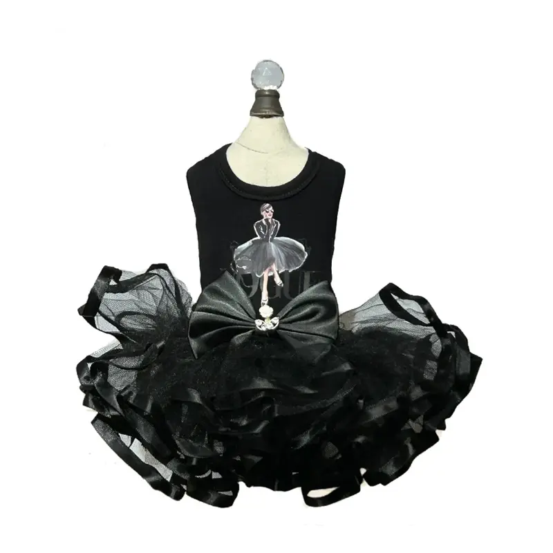 Hello Doggie Goddess Dog Tutu Dress - Selene Black
