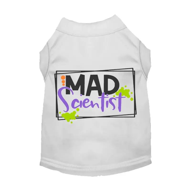 Mirage Halloween Mad Scientist Dog Shirt - White