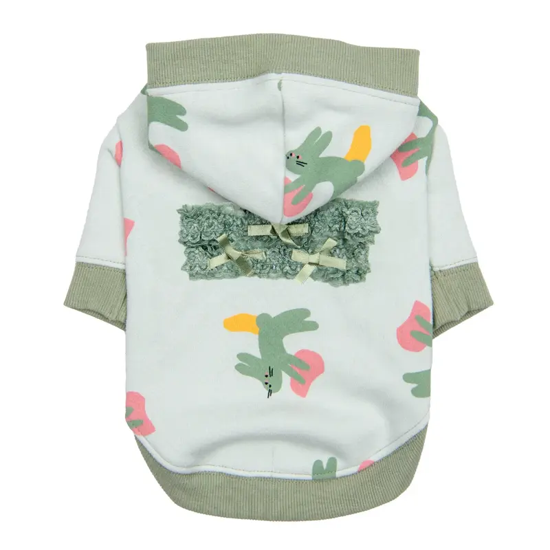 Pinkaholic Ebba Bunny Hooded Dog Shirt - Light Mint