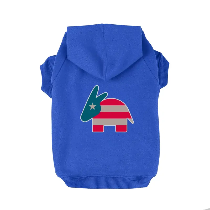 American Democratic Donkey Dog Hoodie - Blue