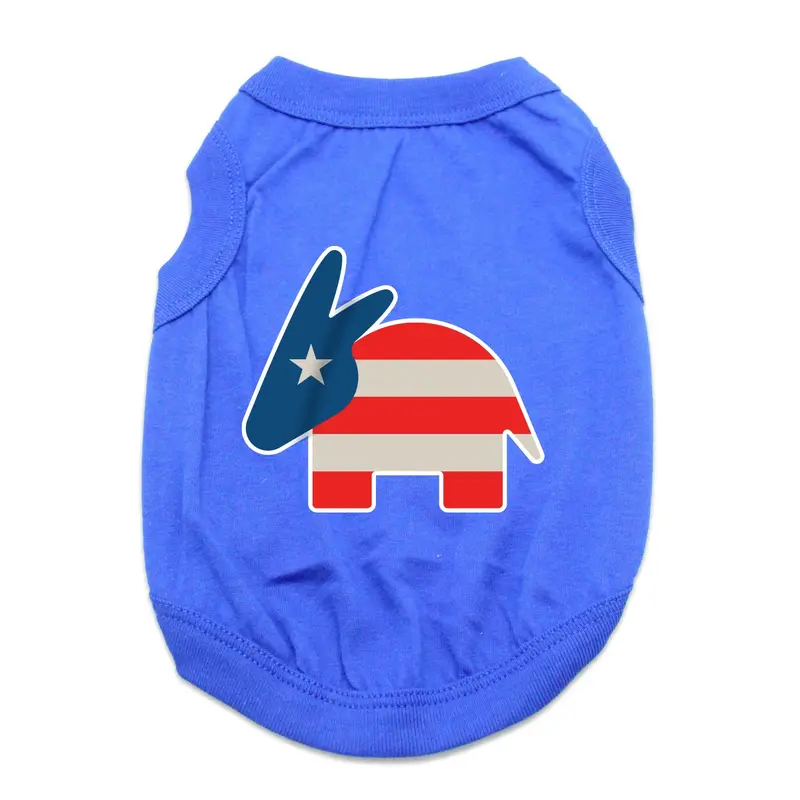 American Democratic Donkey Dog Shirt - Blue