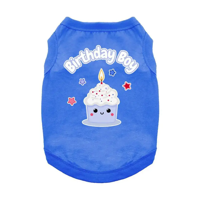 Doggie Design Birthday Boy Tank Top Dog Shirt - Blue