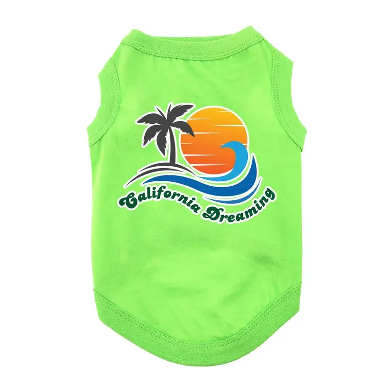 Doggie Design California Dreaming Tank Top Dog Shirt - Green Flash
