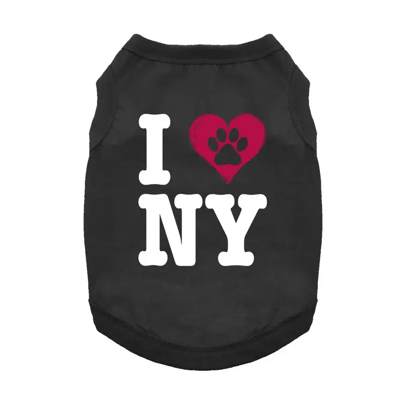 Doggie Design I Love New York Tank Top Dog Shirt - Jet Black