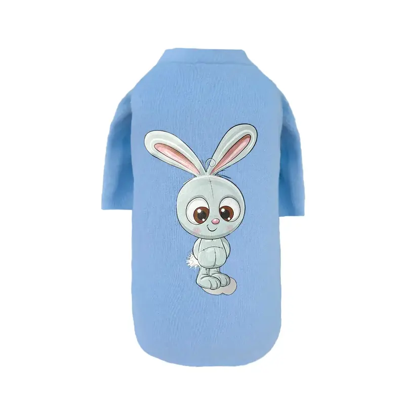 Hello Doggie Cutie Dog Shirt - Baby Blue Bunny