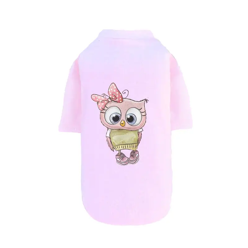 Hello Doggie Cutie Dog Shirt - Baby Pink Owl