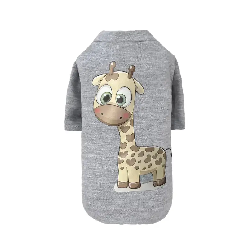 Hello Doggie Cutie Dog Shirt - Light Grey Giraffe