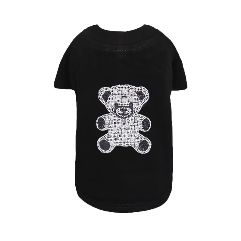 Hello Doggie Teddy Bear Dog T-Shirt - Black