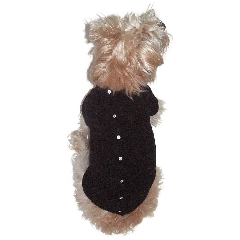 The Dog Squad Cannes Cardigan Dog Sweater - Black