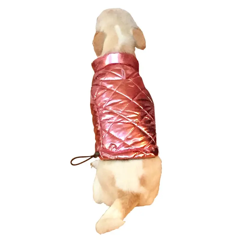 The Dog Squad Gallactica Quilted Dog Coat - Metallic Pink