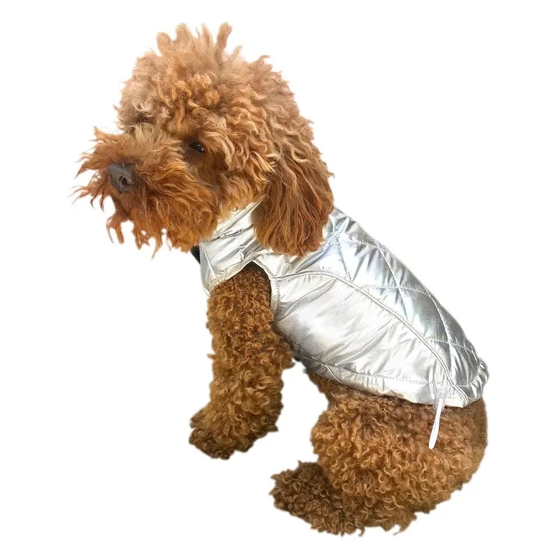 The Dog Squad Gallactica Quilted Dog Coat - Silver