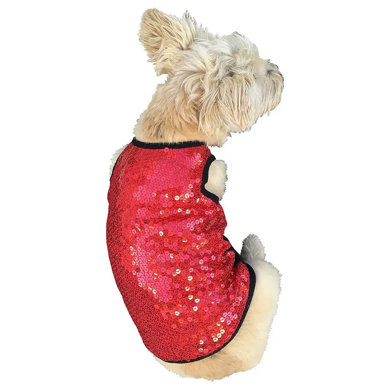 The Dog Squad Sequined Dog Tank - Red Vixen