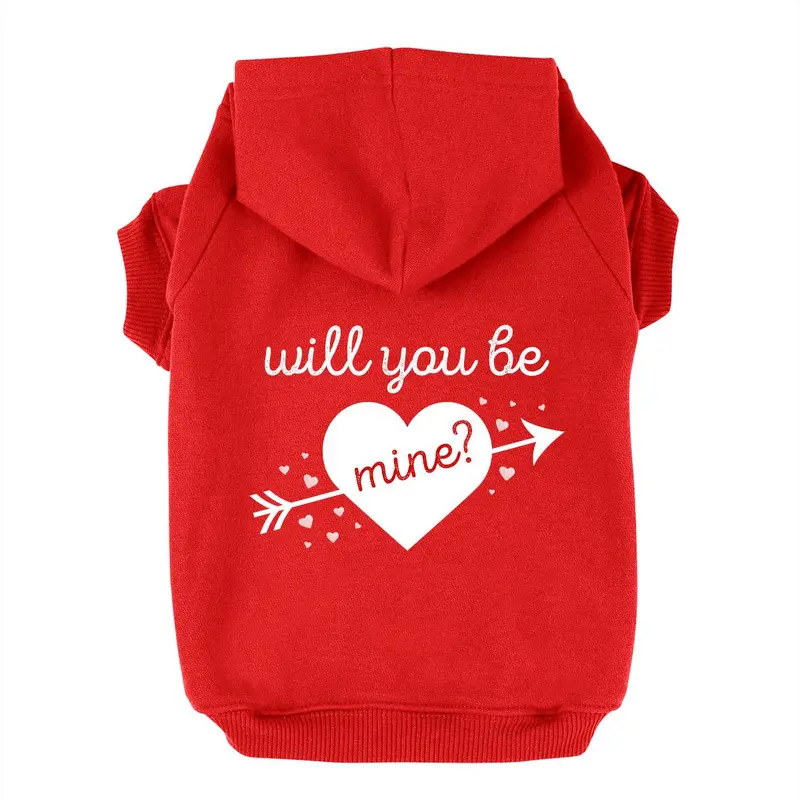 Will You Be Mine? Dog Hoodie - Red