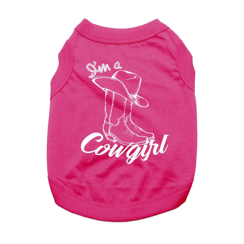 I'm a Cowgirl Dog Shirt - Bright Pink