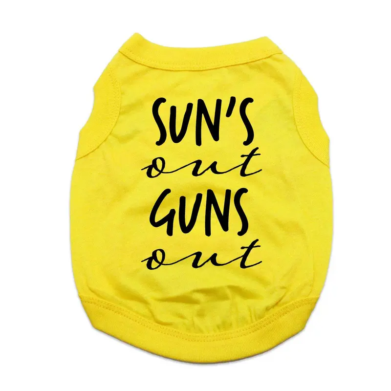 Sun's Out Guns Out Dog Shirt - Yellow