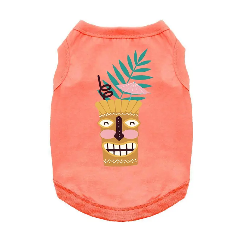 Tiki Drink Tropical Dog Shirt - Coral