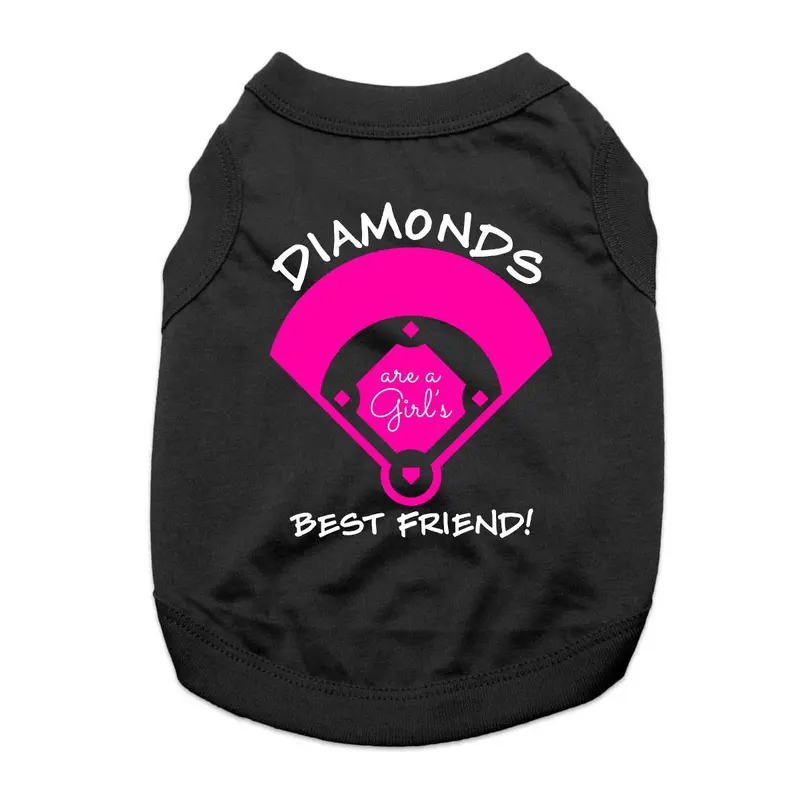Diamonds are a Girl's Best Friend Dog Shirt - Black