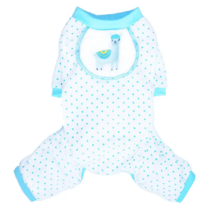 Pooch Outfitters Llama Dog Pajamas - Blue