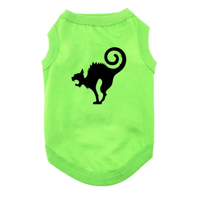 Scaredy Cat Halloween Dog and Cat Shirt - Green