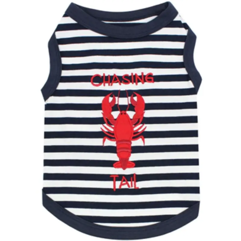 Lobster Chasing Tail Dog Tank by Parisian Pet - Navy