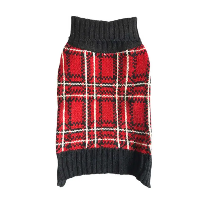 Zack & Zoey Red Plaid Turtleneck Dog Sweater
