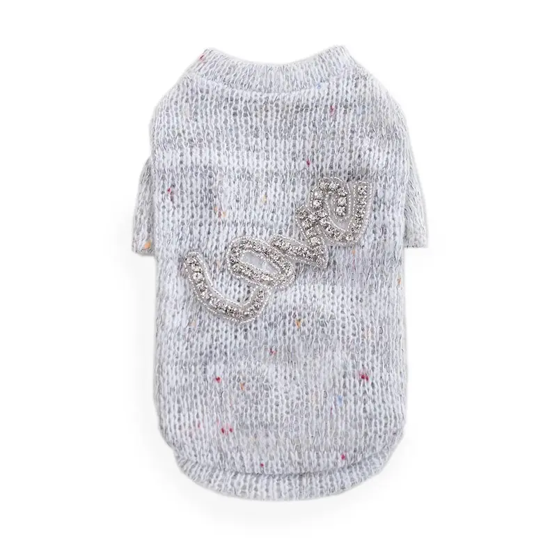 Hello Doggie Love Dog Sweater - Silver