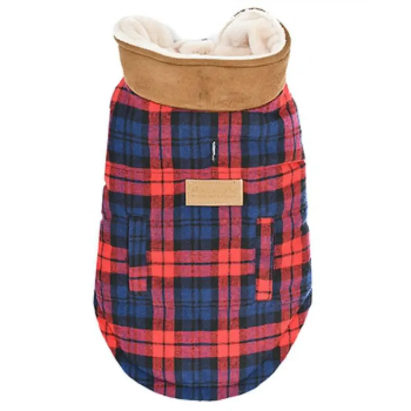 Parisian Pet Scottish Plaid Dog Coat - Red