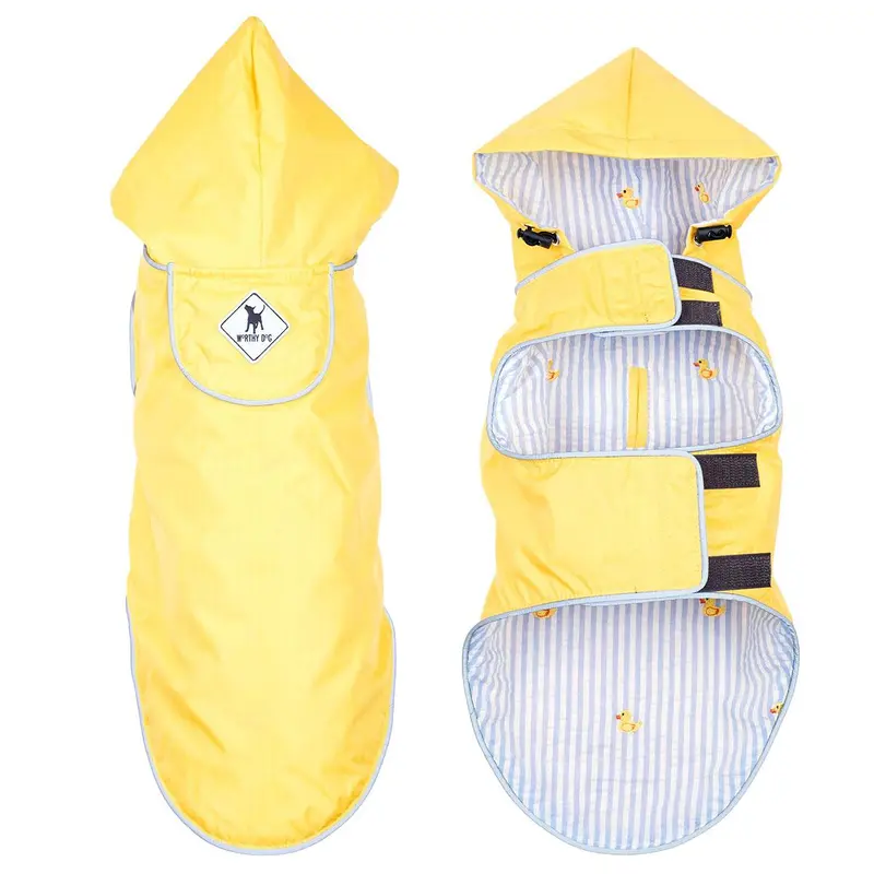 Worthy Dog Seattle Slicker Dog Raincoat - Yellow/Rubber Duck