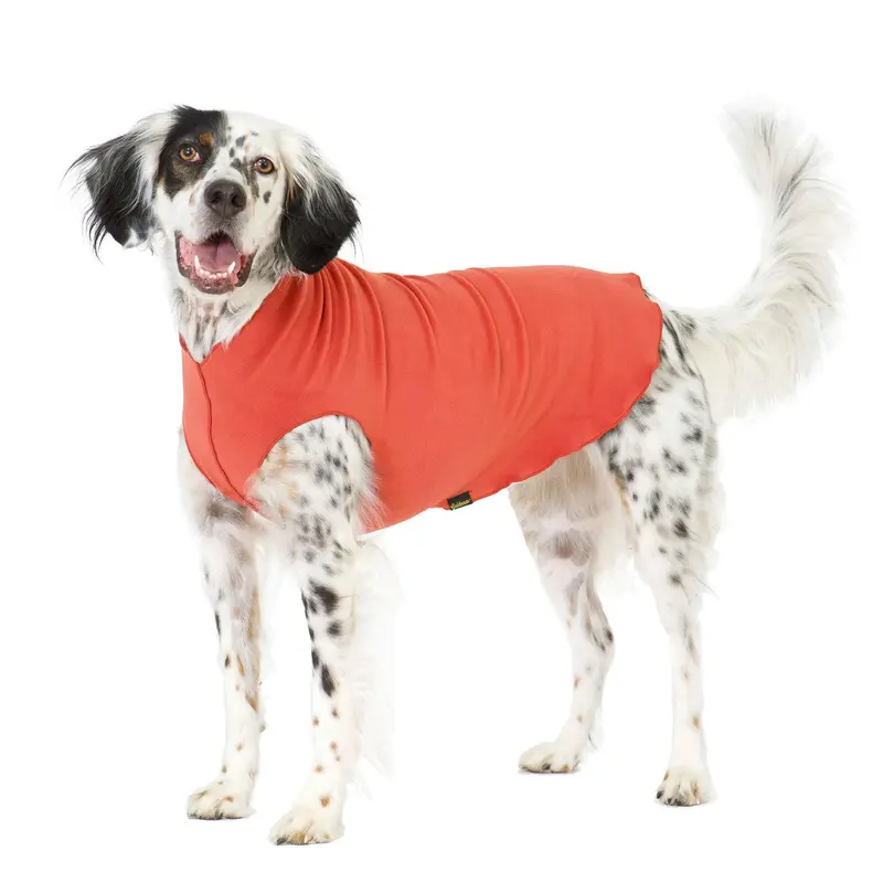 Gold Paw Fleece Dog Jacket - Paprika