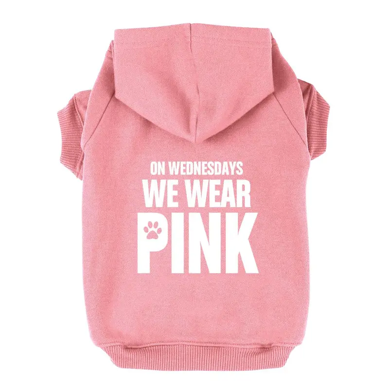 On Wednesdays We Wear Pink Dog Hoodie - Light Pink