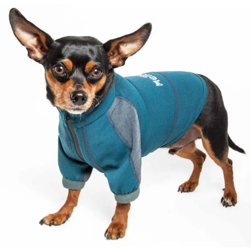 Pet Life Helios Eboneflow Medium Weight Performance Yoga Dog T-Shirt - Ocean Blue