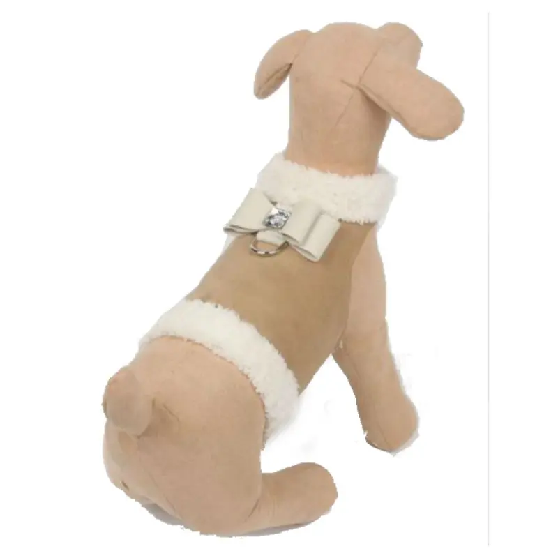 Susan Lanci Bowzer Dog Coat - Camel with Big Doe Bow