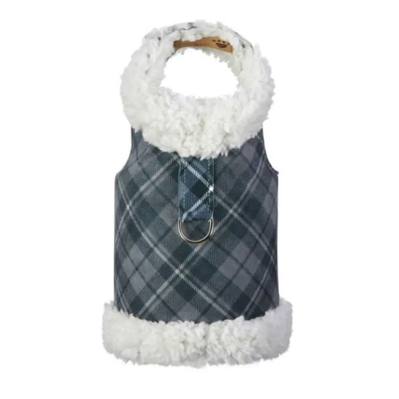 Susan Lanci Scotty Bowzer Dog Coat - Charcoal Plaid