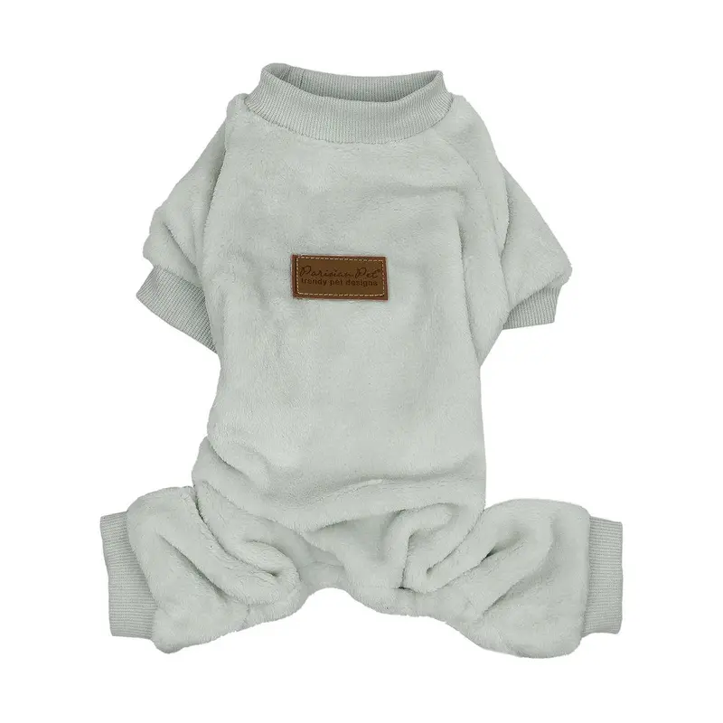 Velour Dog Pajamas by Parisian Pet - Cloud Gray