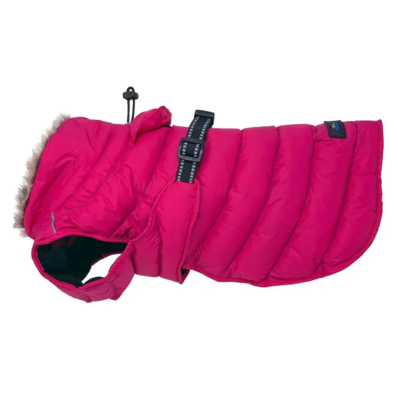 Alpine Extreme Weather Puffer Dog Coat by Doggie Design - Pink Peacock