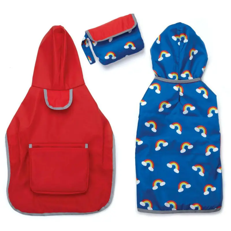 Zack & Zoey Reversible Pocket Dog Raincoat Jacket - Red