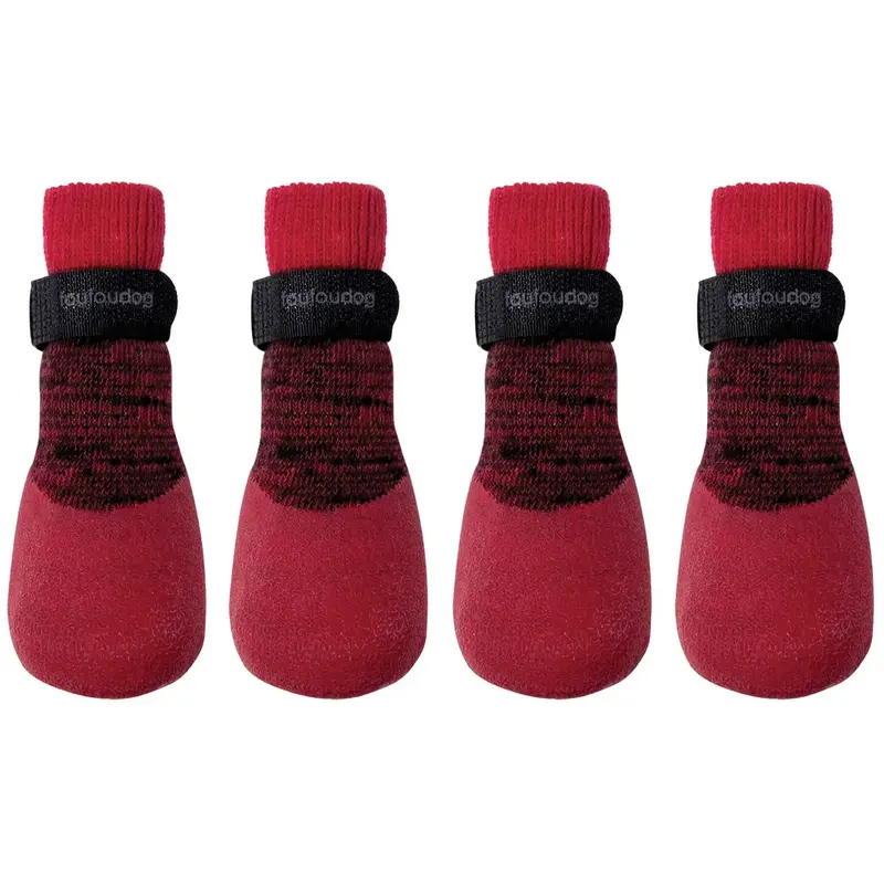 foufou Dog Rubber Dipped Dog Socks - Red