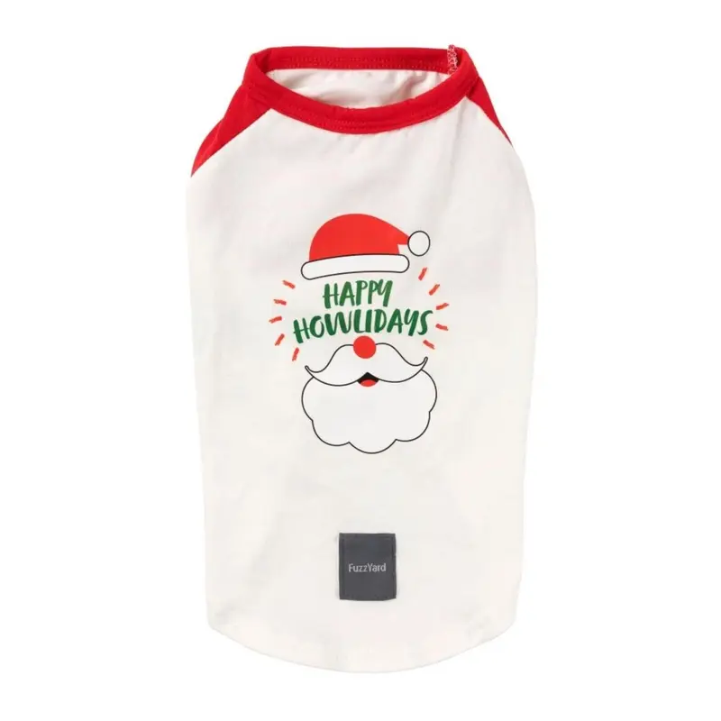 FuzzYard Holiday Dog T-Shirt - Happy Howlidays
