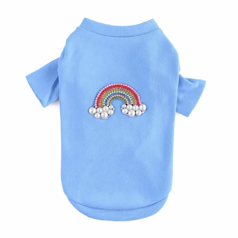 Hello Doggie Rainbow Dog T-Shirt - Blue
