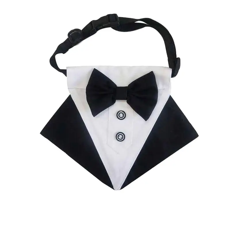 Pawpatu Black and White Tuxedo Bib for Pets
