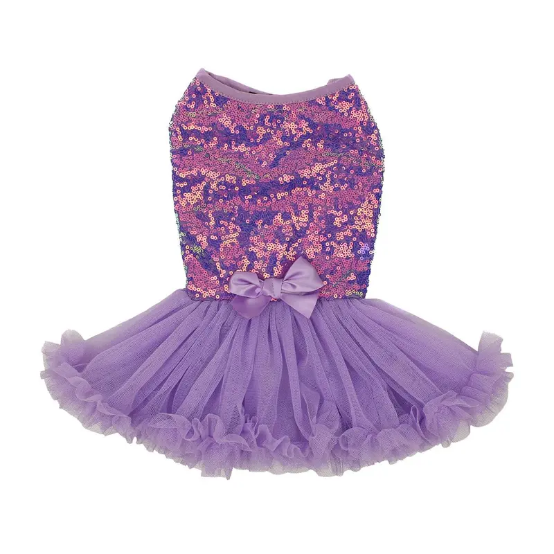 Pawpatu Sequin Dog and Cat Dress - Purple