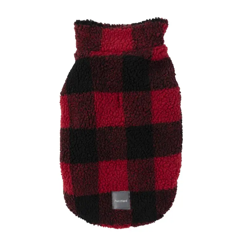 FuzzYard Lumberjack Dog Jacket - Red/Black