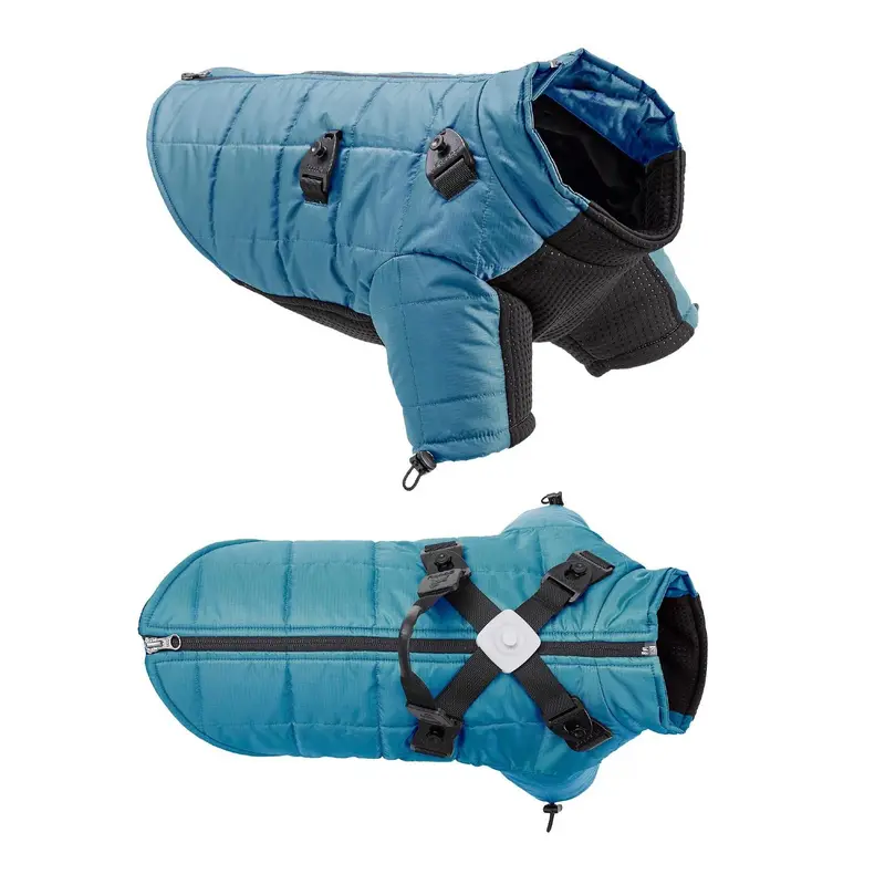 Gooby Alpine Explorer Halter Dog Coat - Celestial Blue