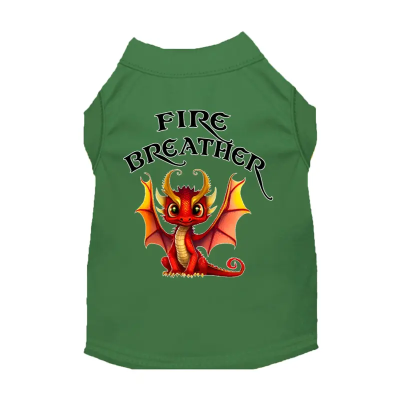 Mirage Fire Breather Dragon Dog Shirt - Green