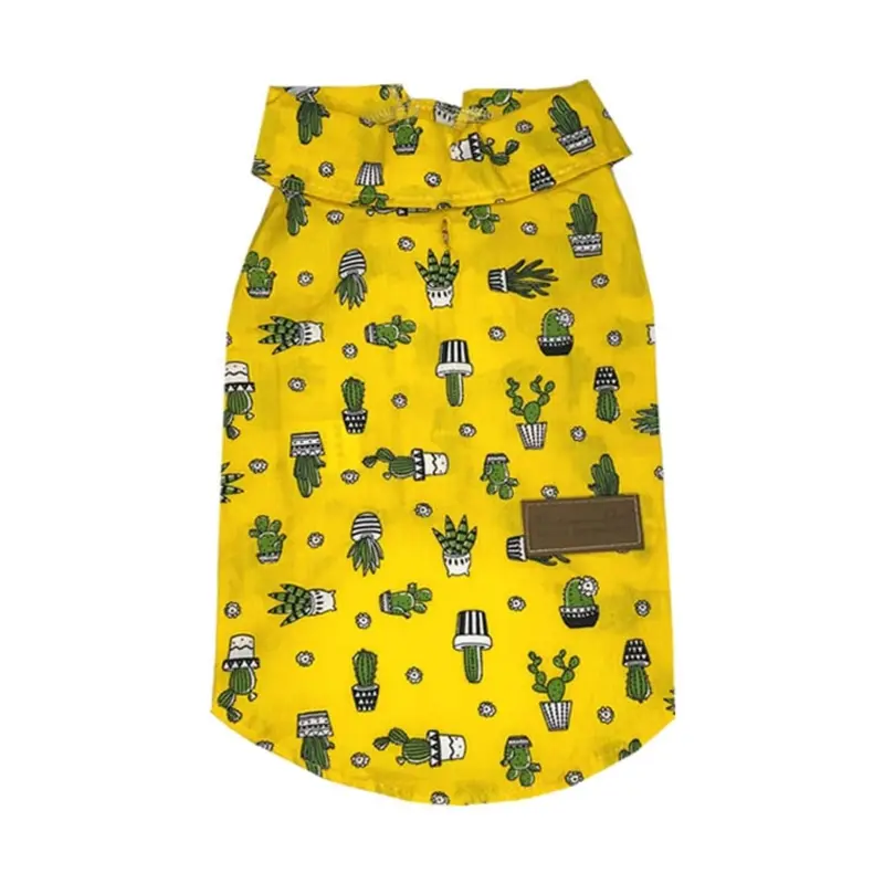 Parisian Pet Cactus Camp Dog Shirt - Yellow
