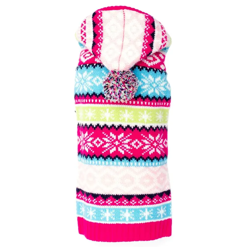 Worthy Dog Fair Isle Dog Hoodie - Pink