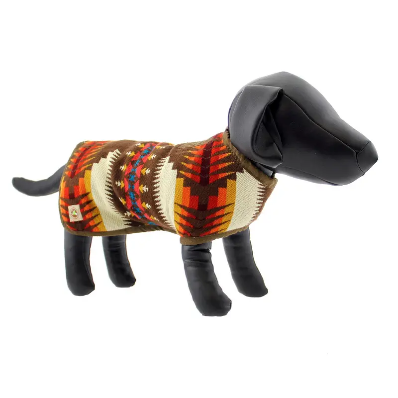 Chilly Dog Southwestern Blanket Dog Coat - Brown