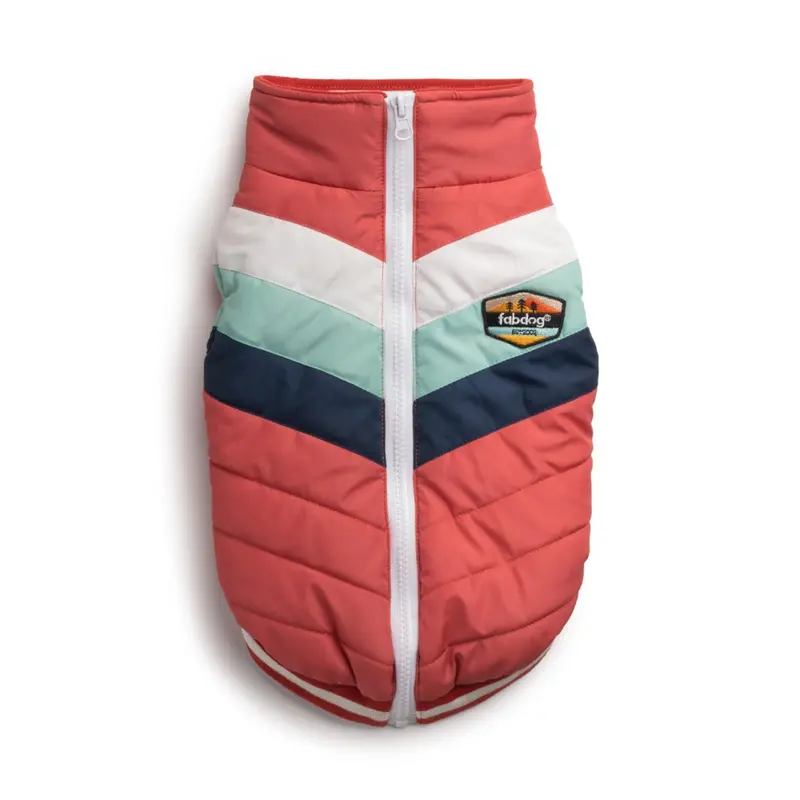 fabdog Chevron Dog Coat - Melon
