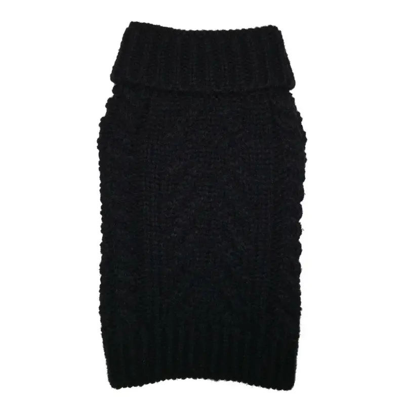 fabdog Chunky Turtleneck Dog Sweater - Black