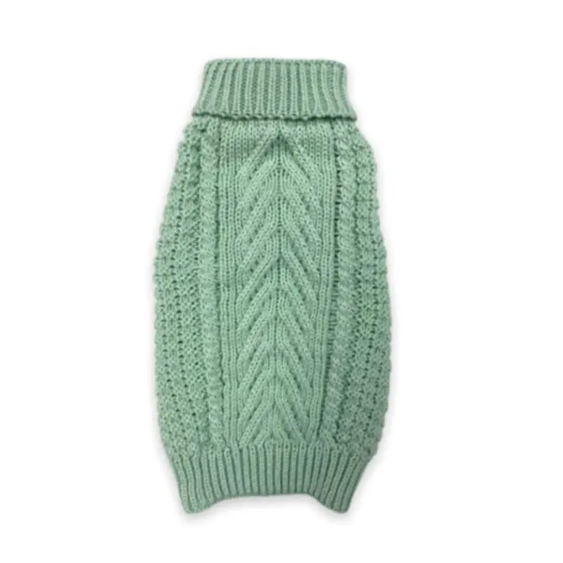 fabdog Chunky Turtleneck Dog Sweater - Mint